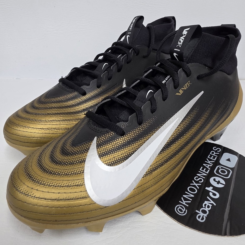 Nike Air Zoom Vapor Pro 1 Football Cleats Black Gold FB3298-003 Men's Size 11